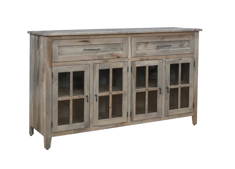 Amish Liberty Side Board - No, , , , , Rustic Brown Maple, OCS135 Driftwood, Bronze Knobs, K4218-ORB, Bronze Pulls, 737-160-DBAC Amish Liberty Side Board - 016-IF4283