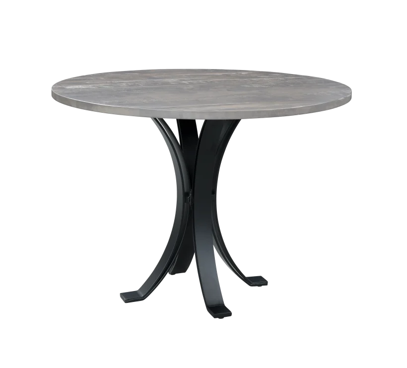 Amish Lakeside Round Counter Height Table (36") - 48" Round Solid Top, Brown Maple, OCS135 Driftwood Amish Lakeside Round Counter Height Table (36") - 016-IX4293