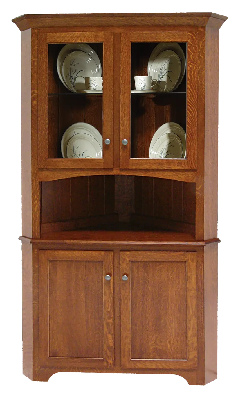 Amish Mary Ann 2 Door Corner Hutch, Top Only - 016-JX4483