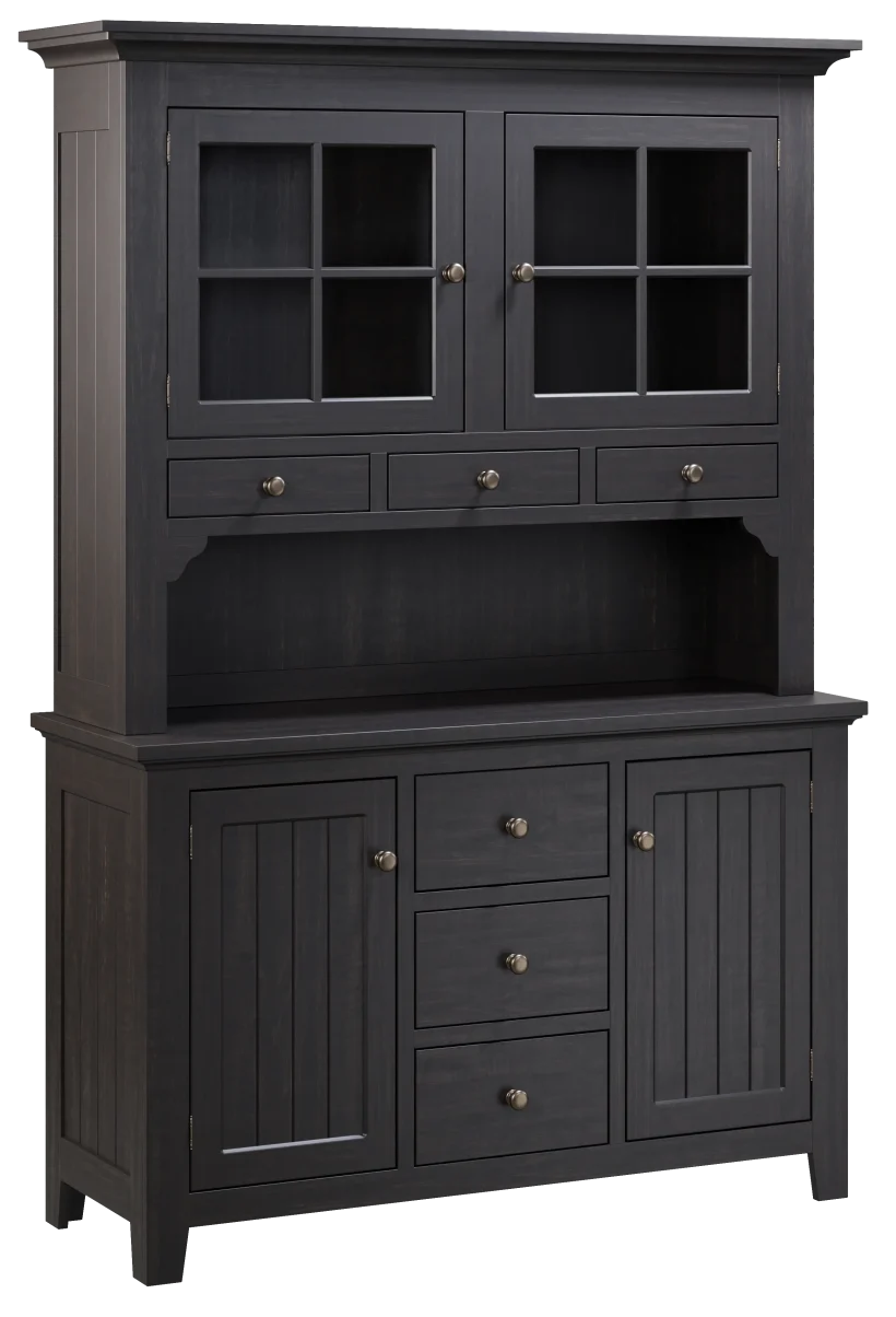 Amish Newbury Hutch, Base Only - No, , , , , Brown Maple, NS0000225498 Urbane Bronze, Gold Knobs, K2980-AB, Gold Knobs, K2980-AB Amish Newbury Hutch, Base Only - 016-KB4553