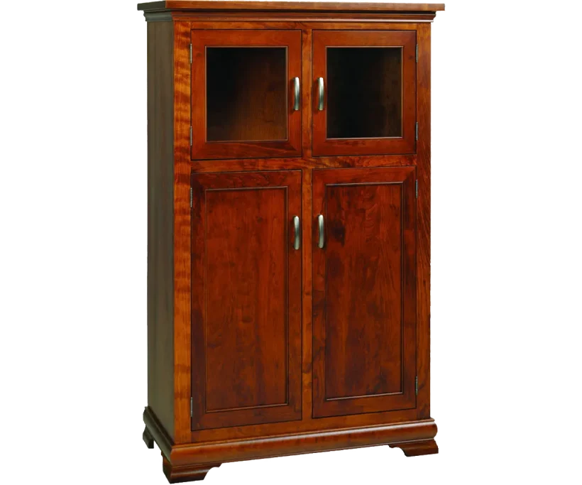 Amish Porter Mini Hutch - No, , , , , Rustic Cherry, OCS113 Michael's Cherry, Silver Pulls, K519-96-DBN Amish Porter Mini Hutch - 016-ML4943