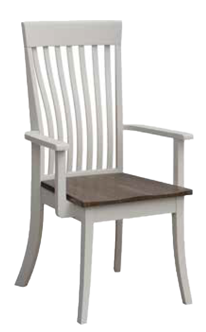 Amish Rockland Arm Chair - Yes, Brown Maple, SW9166 Drift of Mist Paint, Elm, S-41308-Darkstreak, , Amish Rockland Arm Chair - 016-OL5603