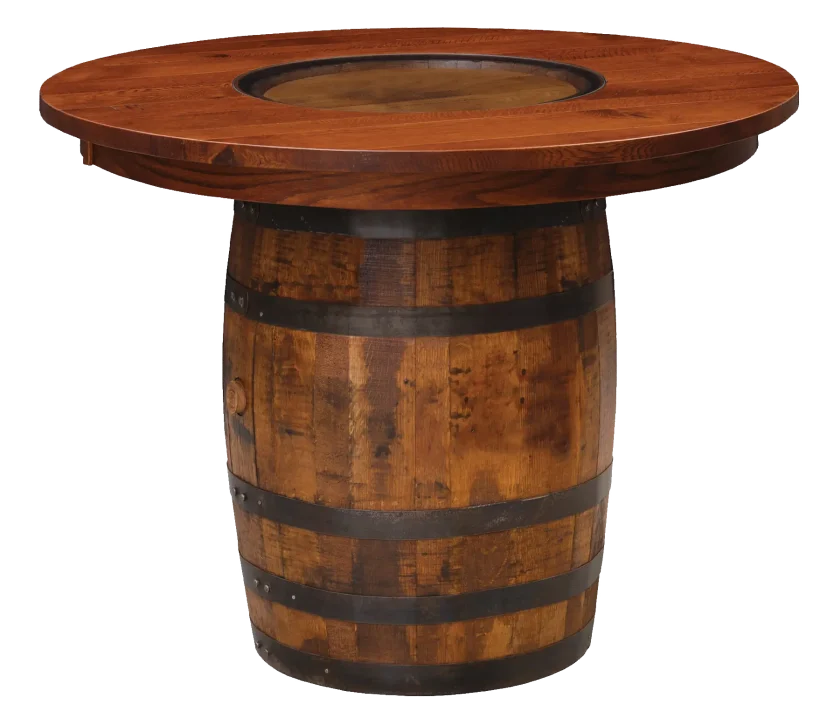 Amish Barrel Table - 42" Round - 016-XI-GA75