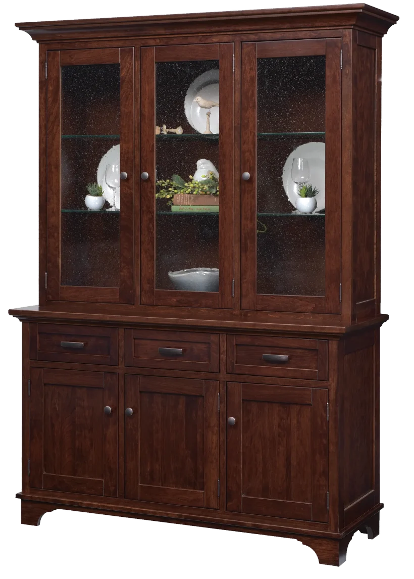 Amish Arlington 2 Door Hutch, Top Only - No, , , , , Rustic Cherry, OCS117 Asbury, Bronze Knobs, 4425-ORB Amish Arlington 2 Door Hutch, Top Only - 016-XO254