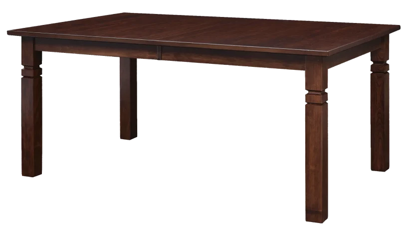 Amish Arlington Turned Leg Table - 42” x 66” solid top - No, , 42" x 66" Table Solid Top, , , , , Rustic Cherry, OCS117 Asbury Amish Arlington Turned Leg Table - 42” x 66” solid top - 016-XO293