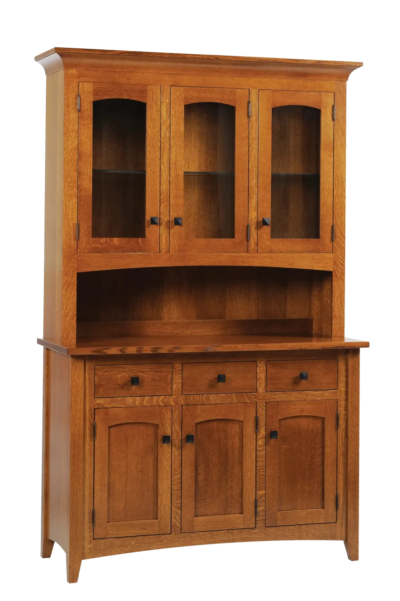Amish Blakely 3 Door Hutch - Top Only - No, , , , , QSWO, OCS113 Michael's Cherry, Black Knobs, D522-BL Amish Blakely 3 Door Hutch - Top Only - 016-YI133-6