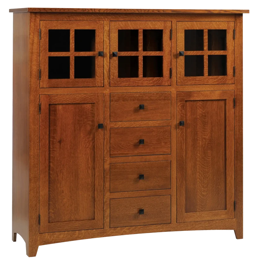 Amish Blakely Mini Hutch - No, , , , , QSWO, OCS113 Michael's Cherry, Black Knobs, D522-BL, Black Knobs, D522-BL Amish Blakely Mini Hutch - 016-YI138