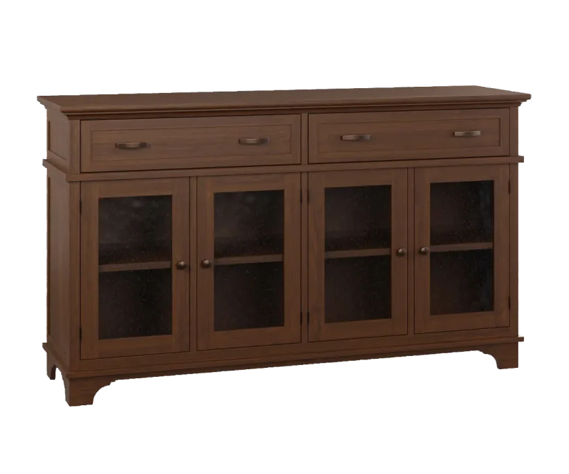 Amish Brookport 4 Door Buffet - No, , , , , Sap Cherry, OCS230 Onyx, Bronze Pulls, 4424-ORB, Bronze Knobs, 4425-ORB Amish Brookport 4 Door Buffet - 016-YO5383