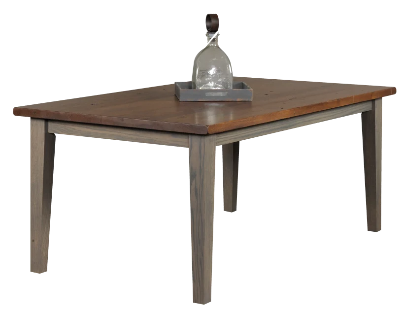 Amish Barnwood Table - Yes, 42 x 72 Solid Top Table, , Oak, OCS118 Antique Slate, Oak, OCS117 Asbury, , Amish Barnwood Table - 016-YX4033