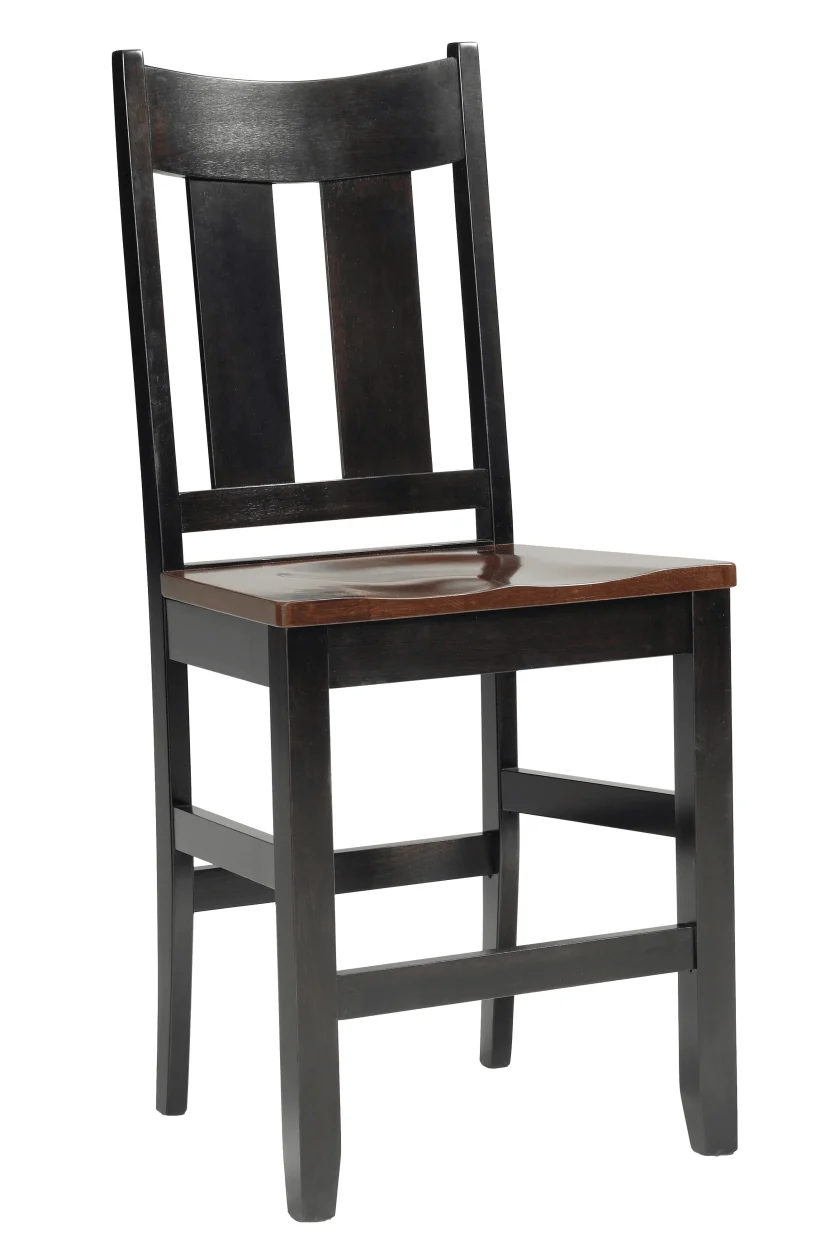 Amish Clanton Bar Chair - Yes, Brown Maple, OCS230 Onyx, Rustic Cherry, OCS113 Michael's Cherry, , Amish Clanton Bar Chair - 016-ZI4844