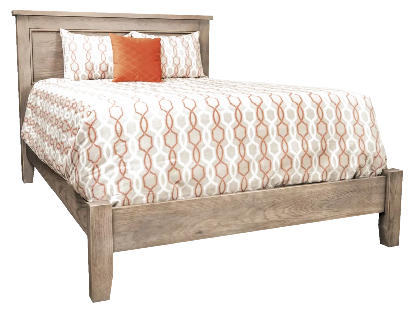 Amish Kensington Panel Bed - Oak, FC-11434 Driftwood, Queen Amish Kensington Panel Bed - 017-ZTC0335