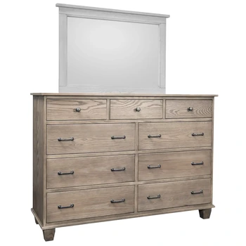 Amish Kensington Tall Dresser Only - Oak, FC-11434 Driftwood, Silver Knobs, A4485-WID , Silver Pulls, A4483-WID Amish Kensington Tall Dresser Only - 017-ZTC0344