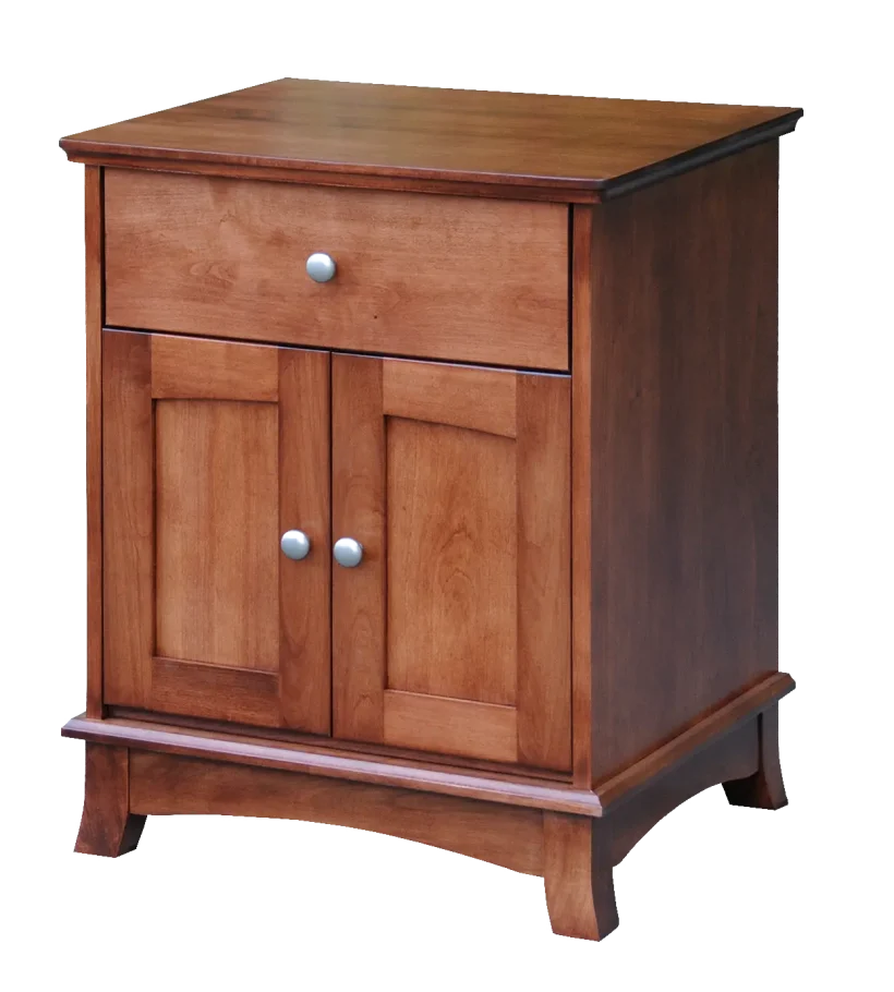 Amish Crescent Nightstand with 1 Drawer, 2 Doors - 017-ZTC053