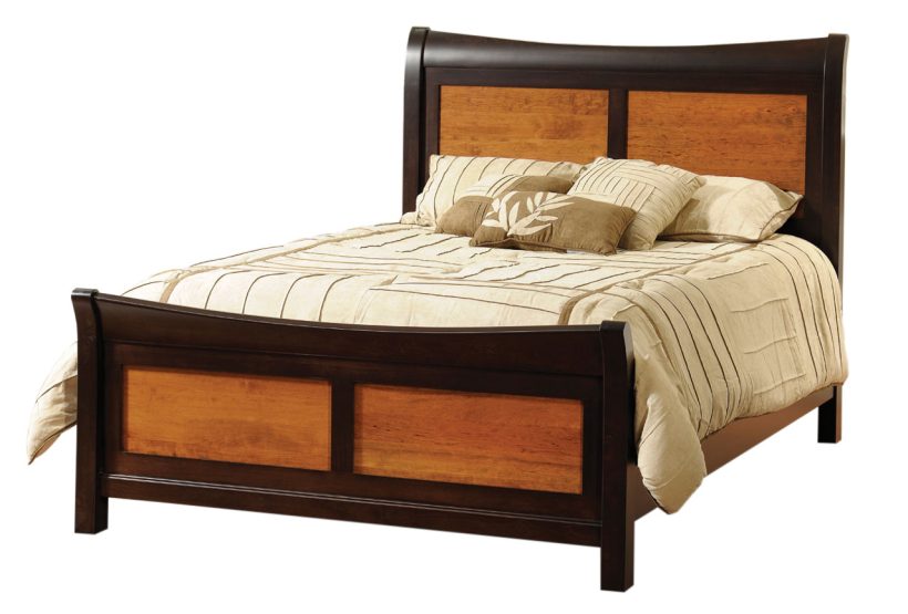 Amish Avon Bed - Brown Maple, OCS230 Onyx, Brown Maple, OCS113 Michael's Cherry, Queen Amish Avon Bed - 017-ZTC4419
