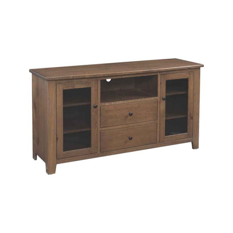 Amish Cody TV Stand - Rustic QSWO, OCS119 Cappuccino, Black Knobs, 53005-FB, Black Knobs, 53005-FB Amish Cody TV Stand - 017-ZTC5393-Z