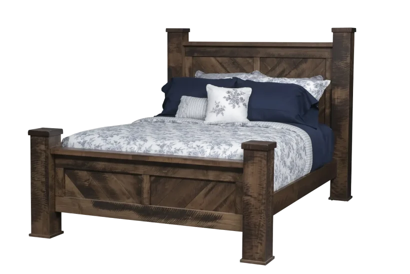 Amish Denali Deluxe Bed - Brown Maple, FC42000 Almond, Queen Amish Denali Deluxe Bed - 017-ZTC6436