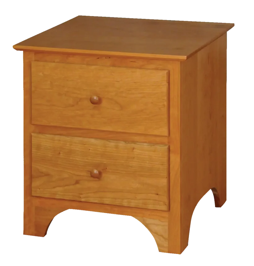 Amish Shaker Nightstand with 2 Drawer or 1 Drawer, 1 Door - 017-ZTC758