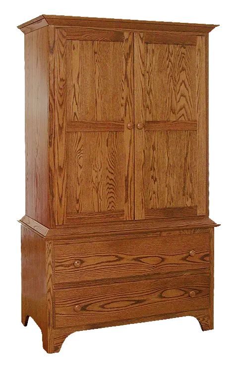 Amish Shaker Armoire 2 Piece (with Hidden Drawers) - 017-ZTC759