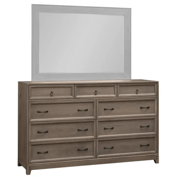 Amish Glendale Tall Dresser Only - Rustic QSWO, SP10 Barnwood, Bronze Knobs, P3191-DAC, Bronze Pulls, K525-96-DBAC Amish Glendale Tall Dresser Only - 017-ZTC8444