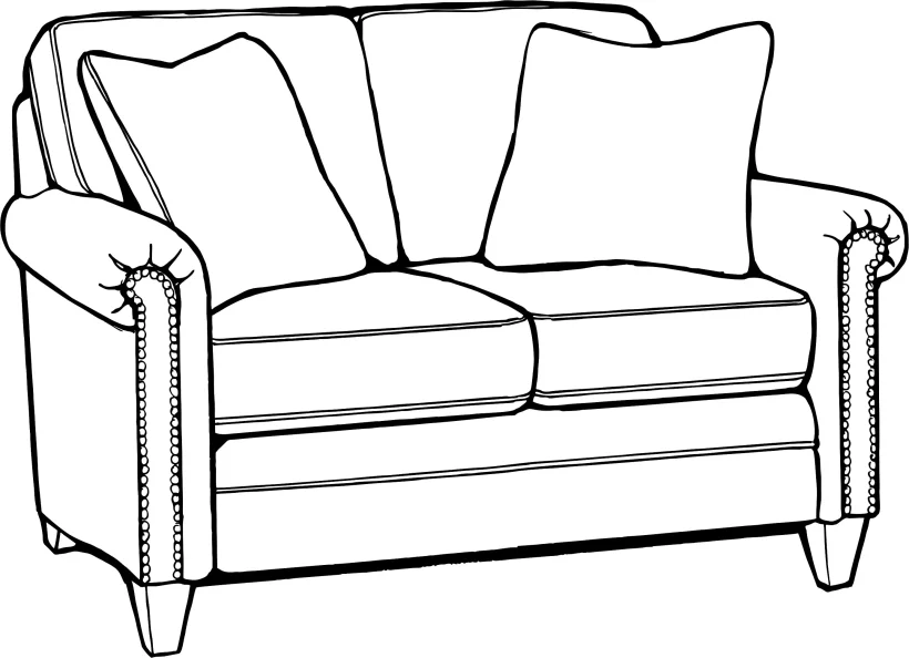 Style 234 Loveseat - Fabric, , Tan Solids, , 461404GR10, Tan Solids, 461404GR10, Beechwood, No Nailhead Style 234 Loveseat - 034-234-20
