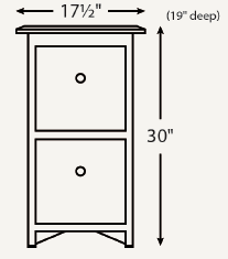 Amish Economy Two-Drawer File Cabinet - No, , , , , Brown Maple, OCS228 Rich Tobacco, Silver Knobs, D523-SN Amish Economy Two-Drawer File Cabinet - 046-BCZ-5