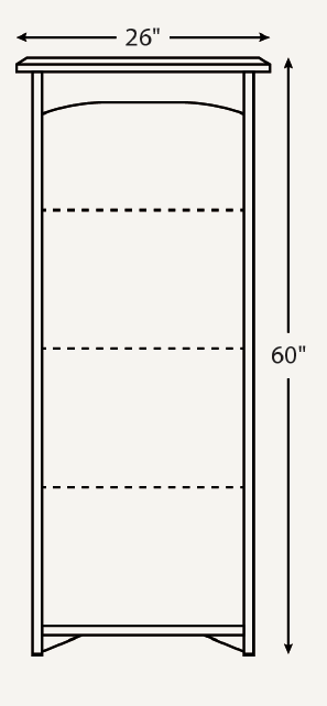 Amish Economy 26"Bookcase (Drawing) - No, , , , , Brown Maple, OCS226 Coffee Amish Economy 26"Bookcase (Drawing) - 046-BYZ-59