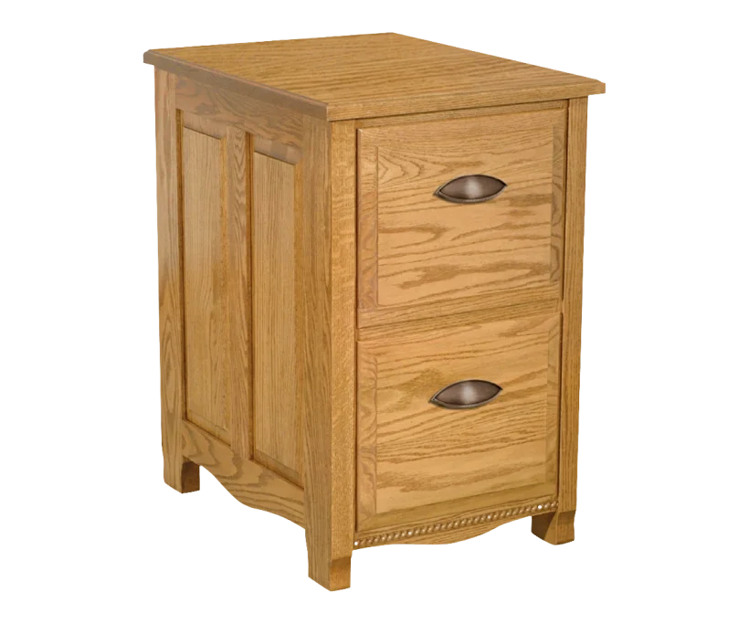 Amish Laurel Two-Drawer File Cabinet - No, , , , , Oak, OCS104 Seely, Black Pulls, 046-8237-BNBDL Amish Laurel Two-Drawer File Cabinet - 046-ICZ-5