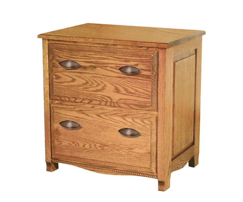 Amish Laurel Two-Drawer Lateral File Cabinet - No, , , , , Oak, OCS104 Seely, Black Pulls, 046-8237-BNBDL Amish Laurel Two-Drawer Lateral File Cabinet - 046-ICZ-5I