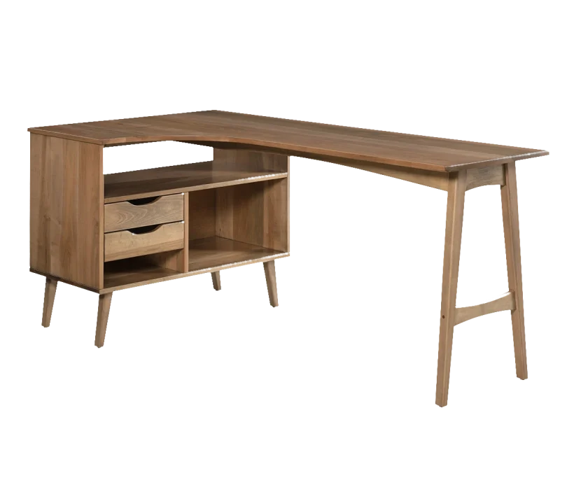 Amish Lake Mills Corner Desk - No, , , , , Brown Maple, D22N08963 Sandstone Amish Lake Mills Corner Desk - 046-IJ-433