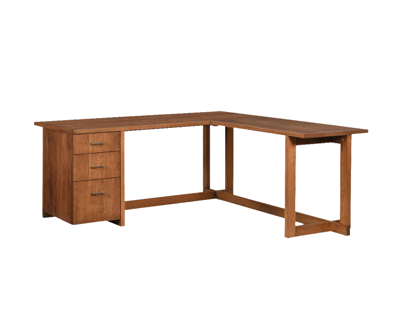 Amish Montrose L. Desk - No, , , , , Sap Cherry, OCS112 Provincial, Silver Pulls, P3112-SN Amish Montrose L. Desk - 046-J-436