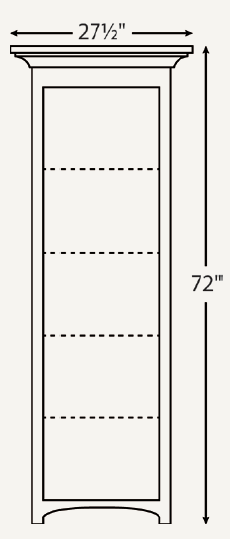 Amish Mission 24" Open Bookcase (Drawing) - 046-JYZ-57-L
