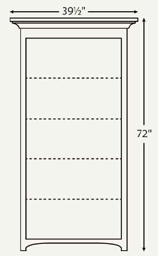 Amish Mission 36" Open Bookcase (Drawing) - 046-JYZ-69-L