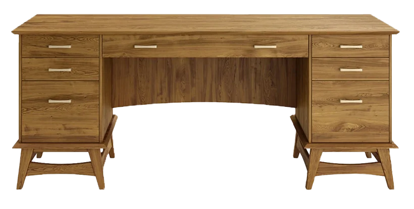 Amish Taunton Executive Desk - No, , , , , Sap Cherry, OCS112 Provincial, Silver Pulls, P3114-SN, Silver Pulls, P3114-SN Amish Taunton Executive Desk - 046-Q-433