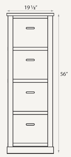 Amish Traditional Four-Drawer File Cabinet - 046-QCZ-7