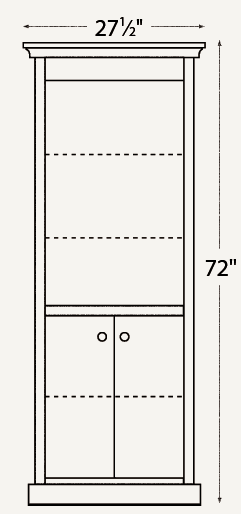 Amish Traditional 24" Bookcase (Drawing) - 046-QYZ-57