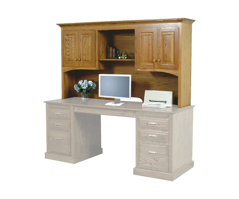 Amish Traditional Hutch for 72" Desk (Drawing) - 046-QZAE-833-X