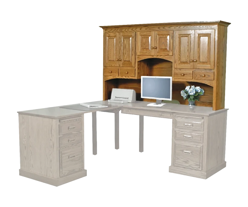 Amish Traditional Hutch for 72" Desk (Drawing) - 046-QZAE-837-X