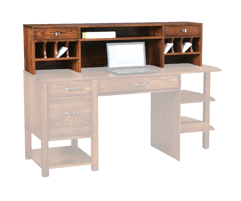 Amish Wakefield Hutch Top - No, , , , , Oak, OCS113 Michael's Cherry, Black Knobs, 046-53710-GPH Amish Wakefield Hutch Top - 046-T943E