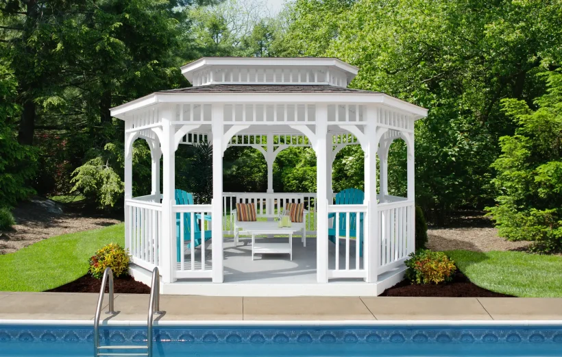 Belmont Vinyl Oblong Gazebo from Berlin Gardens - 10' x 14' Belmont Vinyl Oblong Gazebo from Berlin Gardens - 191-BELMONT