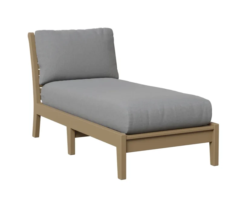Classic Terrace Chaise Lounge without Arms by Berlin Gardens - Weatherwood, Canvas Granite Classic Terrace Chaise Lounge without Arms by Berlin Gardens - 191-CTACL3063