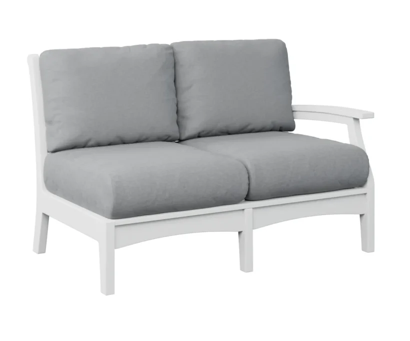 Classic Terrace Arm Sectional Loveseat – Left by Berlin Gardens - White, Canvas Granite Classic Terrace Arm Sectional Loveseat – Left by Berlin Gardens - 191-CTLSL5334