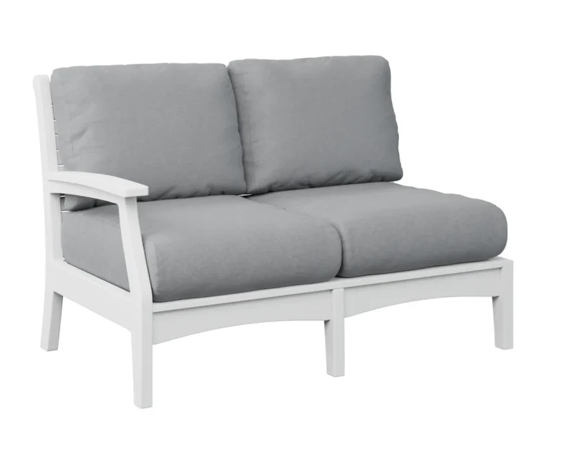 Classic Terrace Arm Sectional Loveseat – Right by Berlin Gardens - White, Canvas Granite Classic Terrace Arm Sectional Loveseat – Right by Berlin Gardens - 191-CTRSL5334