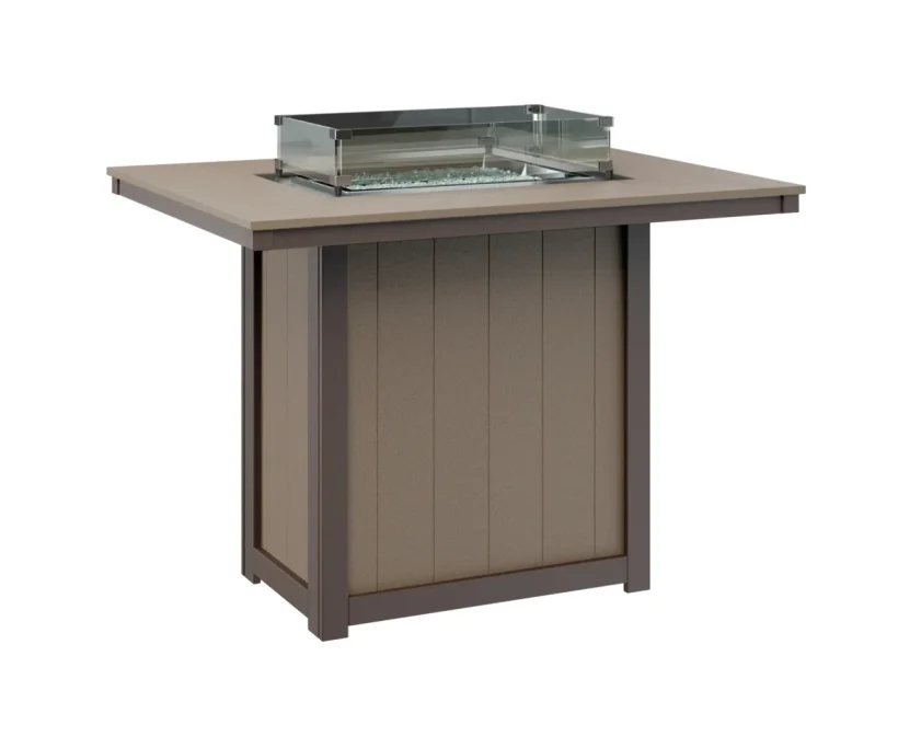 Donoma 42" X 54" Rectangular Bar Fire Table by Berlin Gardens - Weatherwood, Chocolate Brown Donoma 42" X 54" Rectangular Bar Fire Table by Berlin Gardens - 191-DRFT4254B