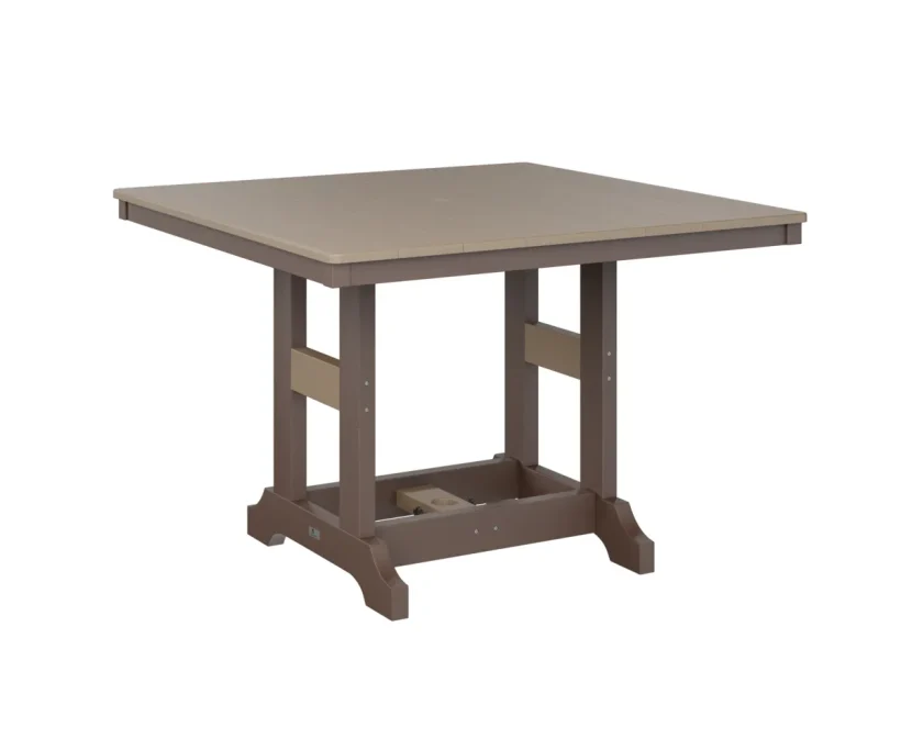 Garden Classic 44" Square Dining Table by Berlin Gardens - Weatherwood, Chocolate Brown Garden Classic 44" Square Dining Table by Berlin Gardens - 191-GCLT0044D