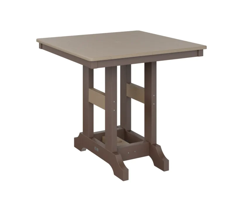 Garden Classic 33" Square Dining Table by Berlin Gardens - Weatherwood, Chocolate Brown Garden Classic 33" Square Dining Table by Berlin Gardens - 191-GCST0033D