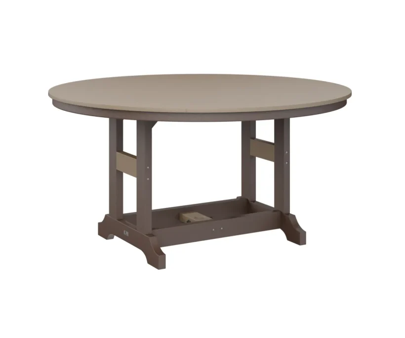 Garden Classic 60" Round Dining Table by Berlin Gardens - Weatherwood, Chocolate Brown Garden Classic 60" Round Dining Table by Berlin Gardens - 191-GCT0060D