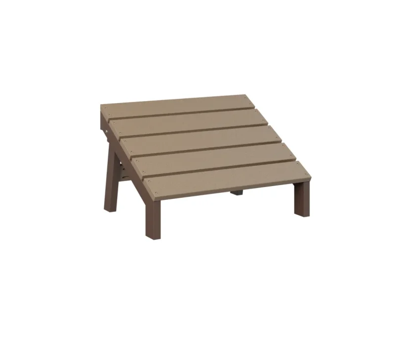 Mayhew Folding Adirondack Footstool by Berlin Gardens - Weatherwood, Chocolate Brown Mayhew Folding Adirondack Footstool by Berlin Gardens - 191-MAFF2415