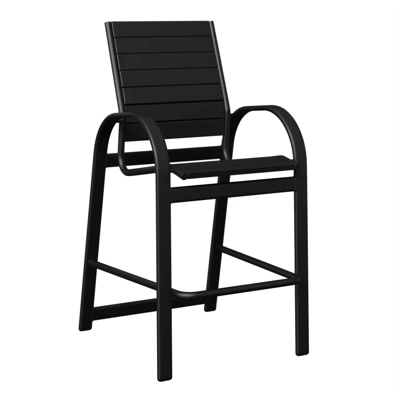 Murphy Aluminum+Poly Bar Chair by Berlin Gardens - Black, Black Murphy Aluminum+Poly Bar Chair by Berlin Gardens - 191-MBP