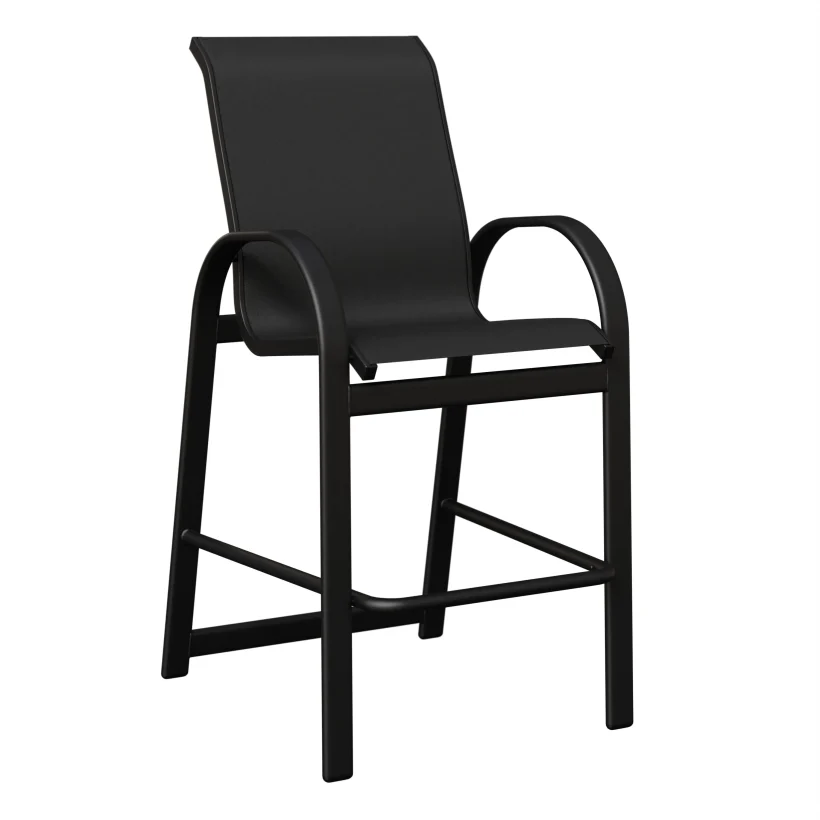 Murphy Aluminum+Sling Bar Chair by Berlin Gardens - Black, Augustine Ebony Murphy Aluminum+Sling Bar Chair by Berlin Gardens - 191-MBS