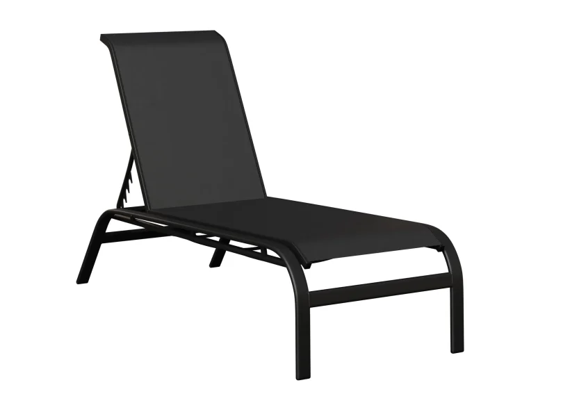 Murphy Aluminum+Sling Chaise Lounge by Berlin Gardens - Black, Augustine Ebony Murphy Aluminum+Sling Chaise Lounge by Berlin Gardens - 191-MCS